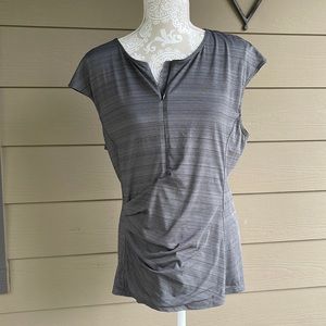 Athleta Gray Striped Tank Top